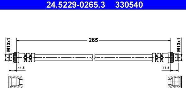 ATE 24.5229-0265.3 - Flessibile del freno autozon.pro