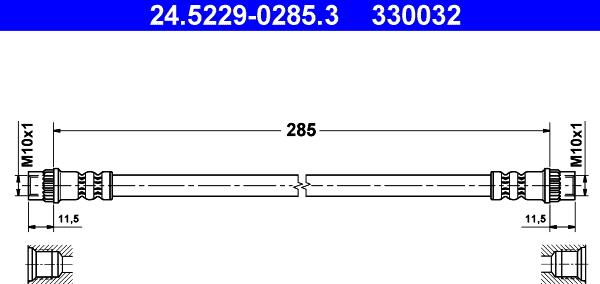 ATE 24.5229-0285.3 - Flessibile del freno autozon.pro