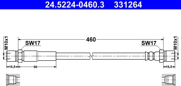 ATE 24.5224-0460.3 - Flessibile del freno autozon.pro