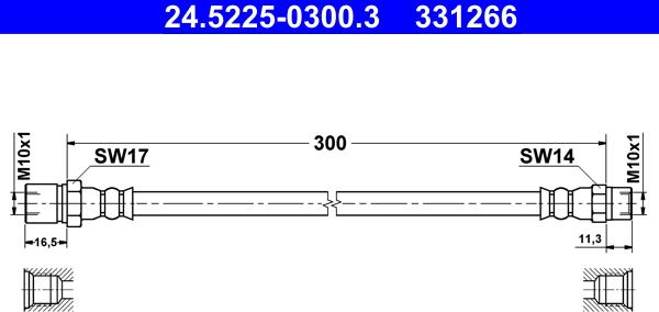 ATE 24.5225-0300.3 - Flessibile del freno autozon.pro