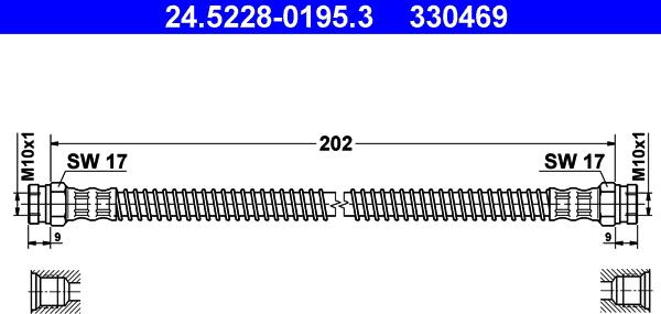 ATE 24.5228-0195.3 - Flessibile del freno autozon.pro