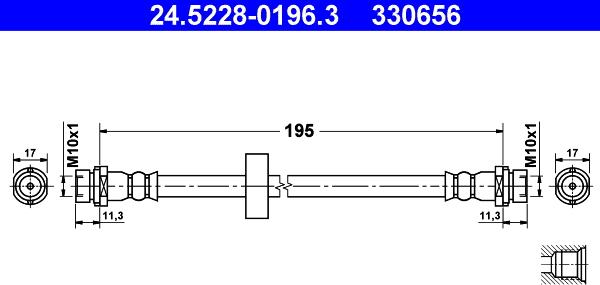 ATE 24.5228-0196.3 - Flessibile del freno autozon.pro