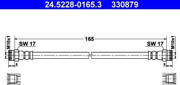 ATE 24.5228-0165.3 - Flessibile del freno autozon.pro