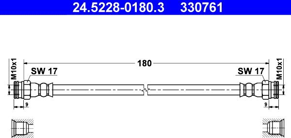 ATE 24.5228-0180.3 - Flessibile del freno autozon.pro