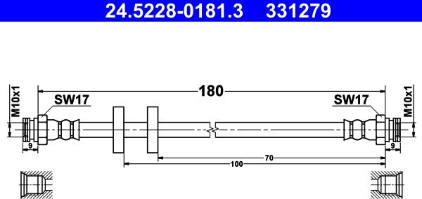 ATE 24.5228-0181.3 - Flessibile del freno autozon.pro