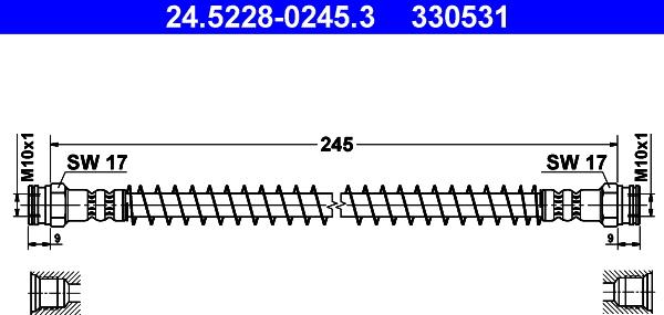 ATE 24.5228-0245.3 - Flessibile del freno autozon.pro