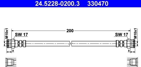 ATE 24.5228-0200.3 - Flessibile del freno autozon.pro