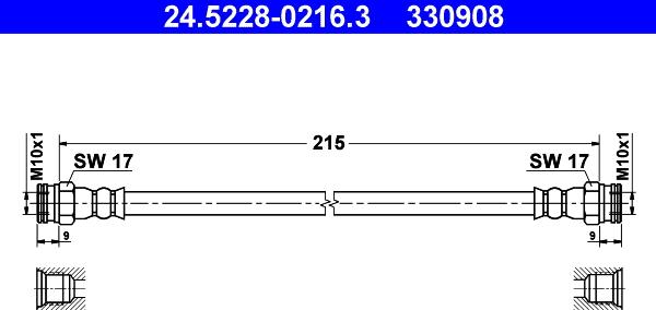 ATE 24.5228-0216.3 - Flessibile del freno autozon.pro