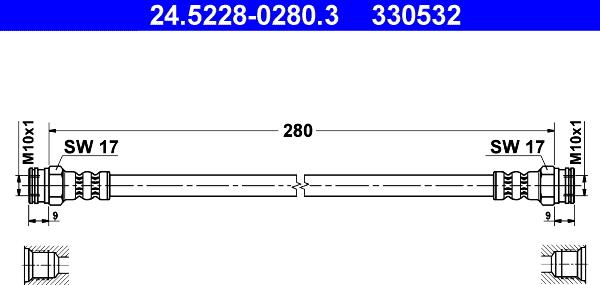 ATE 24.5228-0280.3 - Flessibile del freno autozon.pro