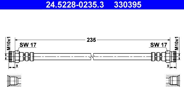 ATE 24.5228-0235.3 - Flessibile del freno autozon.pro