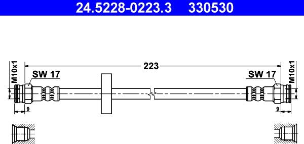 ATE 24.5228-0223.3 - Flessibile del freno autozon.pro