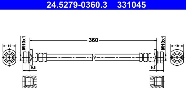 ATE 24.5279-0360.3 - Flessibile del freno autozon.pro