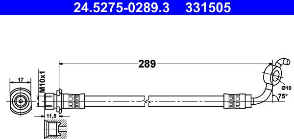 ATE 24.5275-0289.3 - Flessibile del freno autozon.pro