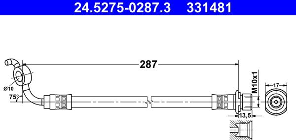 ATE 24.5275-0287.3 - Flessibile del freno autozon.pro