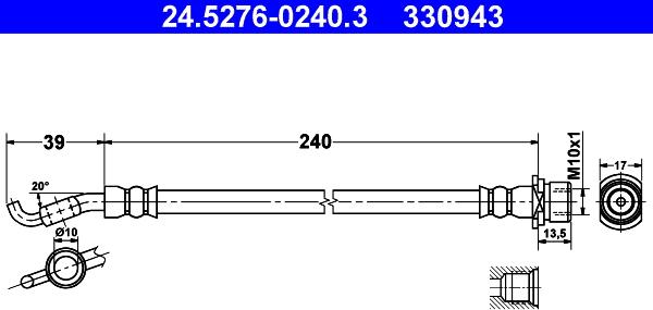 ATE 24.5276-0240.3 - Flessibile del freno autozon.pro