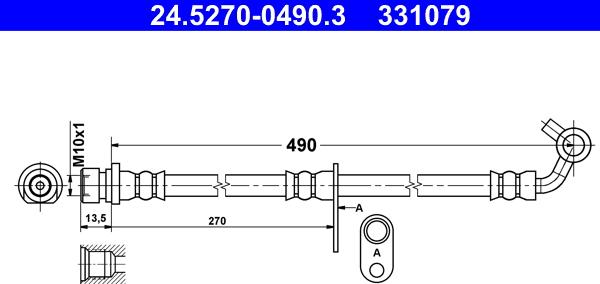 ATE 24.5270-0490.3 - Flessibile del freno autozon.pro