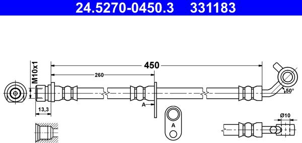 ATE 24.5270-0450.3 - Flessibile del freno autozon.pro