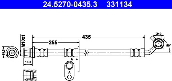 ATE 24.5270-0435.3 - Flessibile del freno autozon.pro