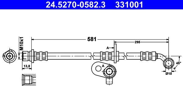 ATE 24.5270-0582.3 - Flessibile del freno autozon.pro