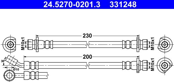 ATE 24.5270-0201.3 - Flessibile del freno autozon.pro