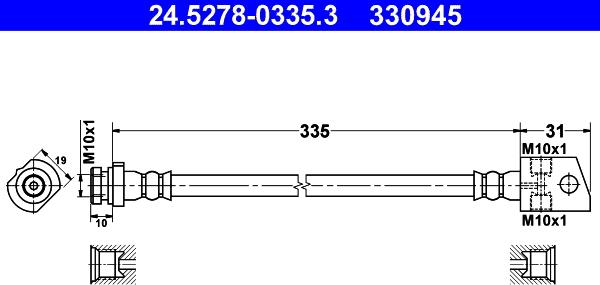 ATE 24.5278-0335.3 - Flessibile del freno autozon.pro