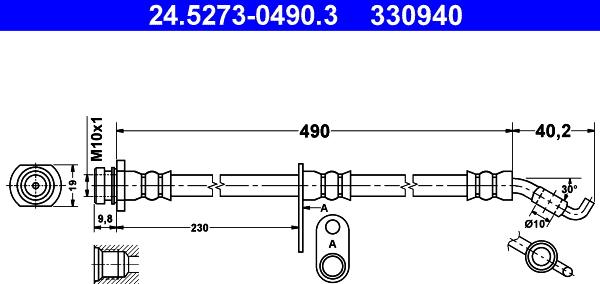 ATE 24.5273-0490.3 - Flessibile del freno autozon.pro