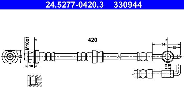 ATE 24.5277-0420.3 - Flessibile del freno autozon.pro