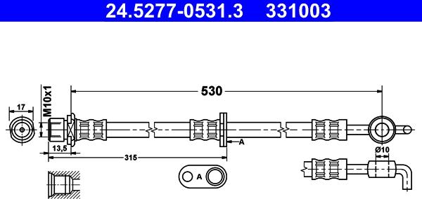 ATE 24.5277-0531.3 - Flessibile del freno autozon.pro