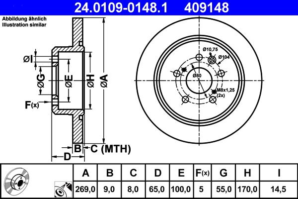 ATE 24.0109-0148.1 - Discofreno autozon.pro