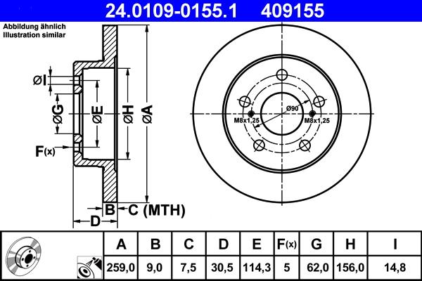 ATE 24.0109-0155.1 - Discofreno autozon.pro