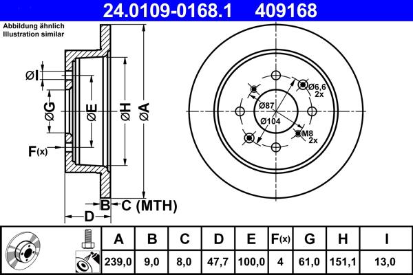 ATE 24.0109-0168.1 - Discofreno autozon.pro