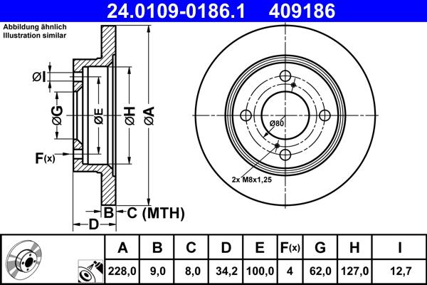 ATE 24.0109-0186.1 - Discofreno autozon.pro