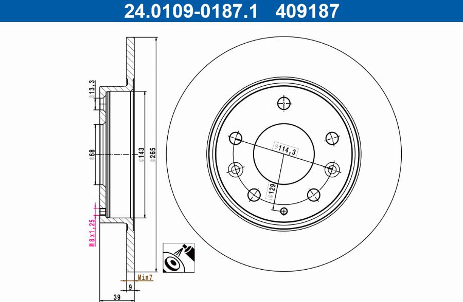 ATE 24.0109-0187.1 - Discofreno autozon.pro