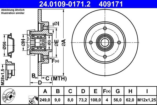 ATE 24.0109-0171.2 - Discofreno autozon.pro