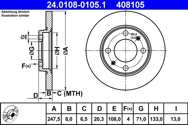 ATE 24.0108-0105.1 - Discofreno autozon.pro