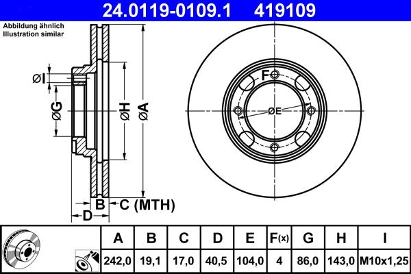 ATE 24.0119-0109.1 - Discofreno autozon.pro