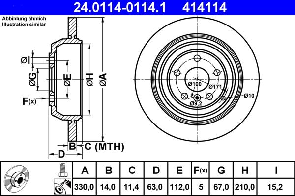 ATE 24.0114-0114.1 - Discofreno autozon.pro