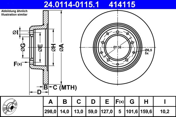 ATE 24.0114-0115.1 - Discofreno autozon.pro