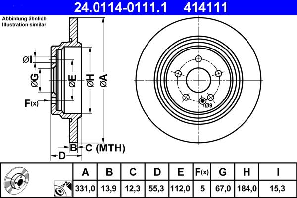 ATE 24.0114-0111.1 - Discofreno autozon.pro