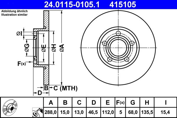 ATE 24.0115-0105.1 - Discofreno autozon.pro