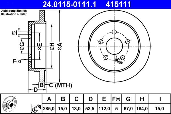 ATE 24.0115-0111.1 - Discofreno autozon.pro