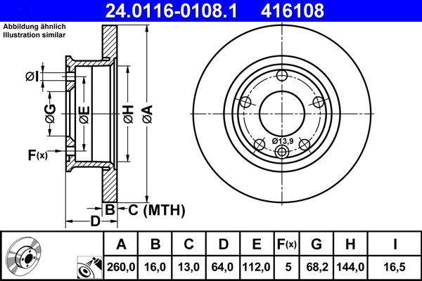 ATE 24.0116-0108.1 - Discofreno autozon.pro