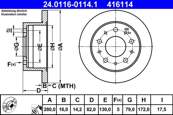 ATE 24.0116-0114.1 - Discofreno autozon.pro