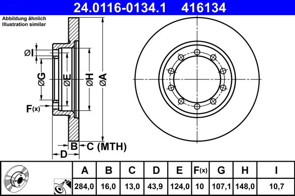 ATE 24.0116-0134.1 - Discofreno autozon.pro