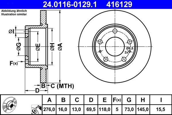 ATE 24.0116-0129.1 - Discofreno autozon.pro