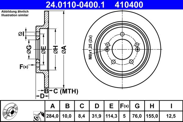 ATE 24.0110-0400.1 - Discofreno autozon.pro