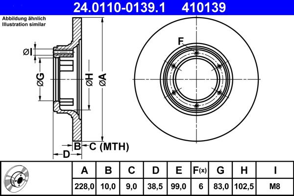 ATE 24.0110-0139.1 - Discofreno autozon.pro