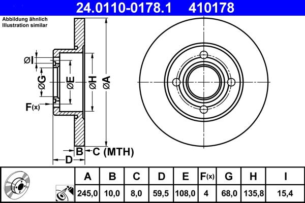 ATE 24.0110-0178.1 - Discofreno autozon.pro