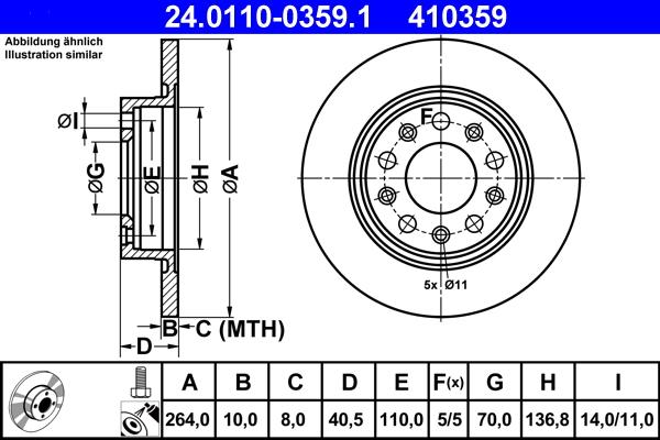 ATE 24.0110-0359.1 - Discofreno autozon.pro