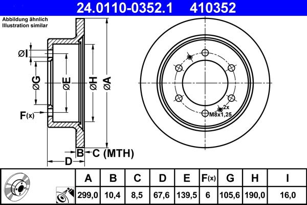 ATE 24.0110-0352.1 - Discofreno autozon.pro